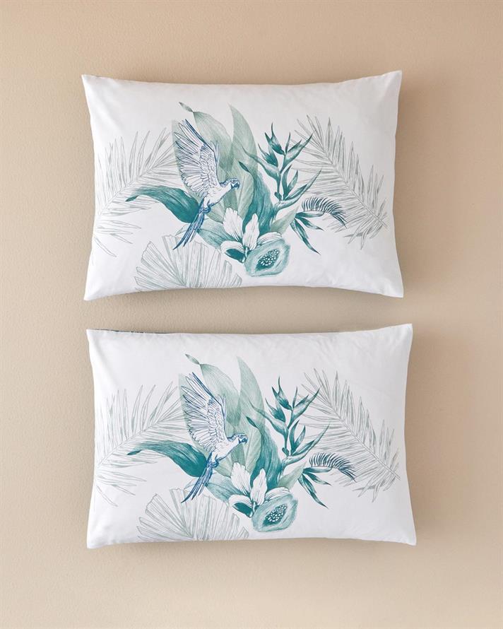 Set 2 fete de perna, Exotic Toile, bumbac, 50x70 cm, bleumarin-verde