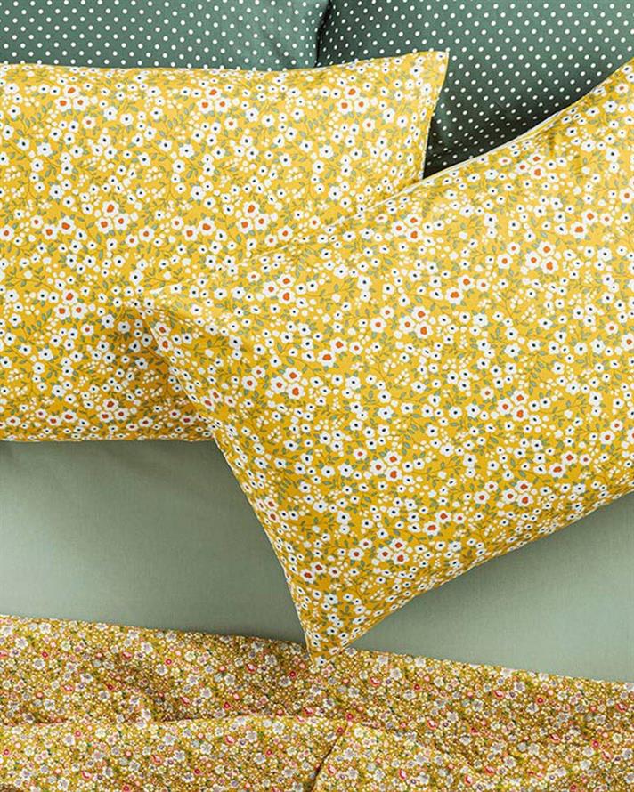 Set 2 fete de perna, Florescence, bumbac, 50x70 cm, galben