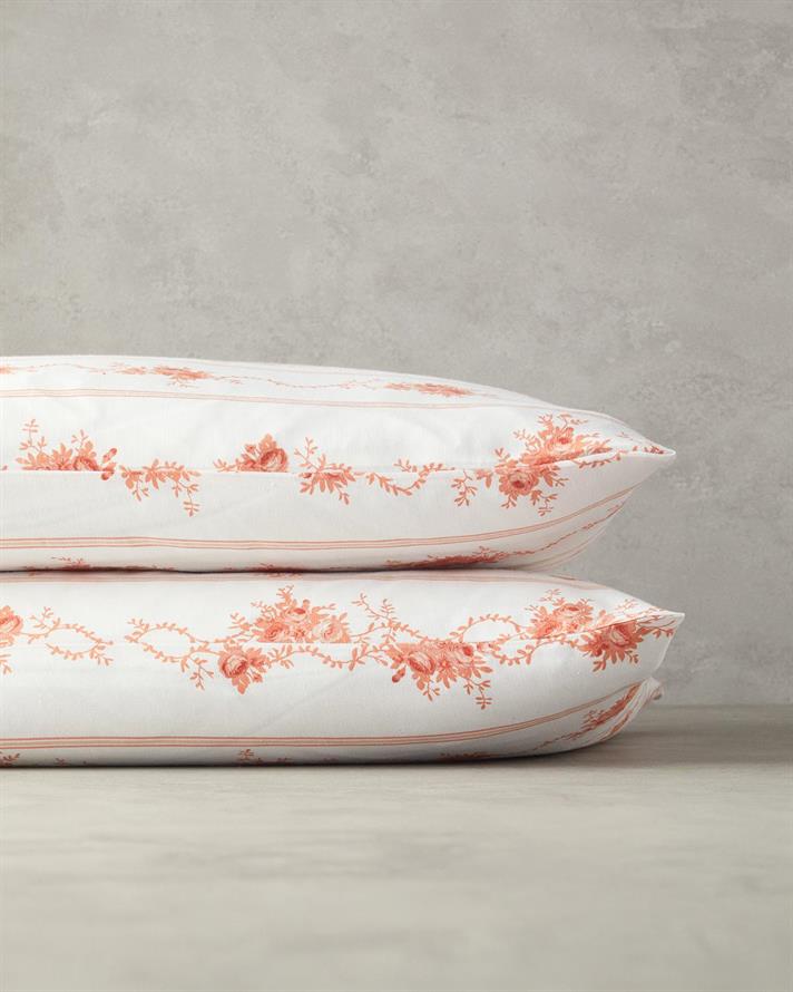 Set 2 fete de perna, Flower Line, bumbac-poliester, 50x70 cm, portocaliu