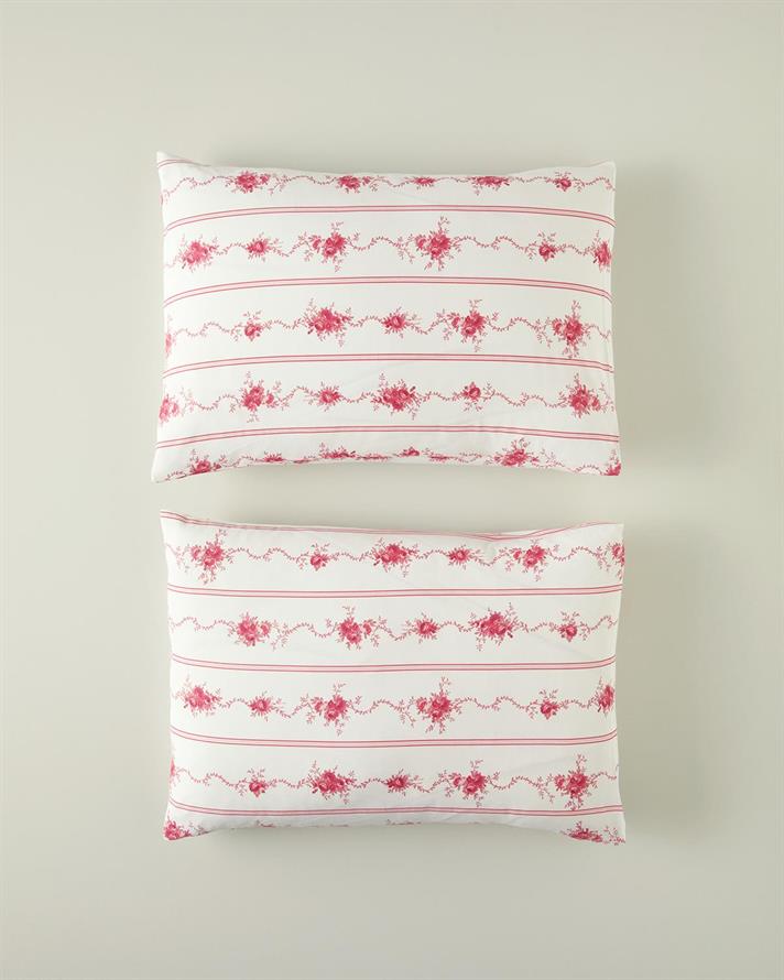 Set 2 fete de perna, Flower Line, bumbac-poliester, 50x70 cm, roz