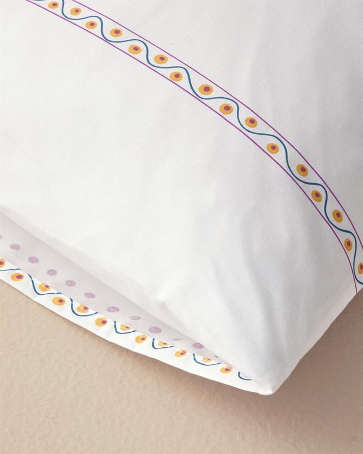 Set 2 fete de perna, Folk Blossom, bumbac, 50x70 cm, fuchsia