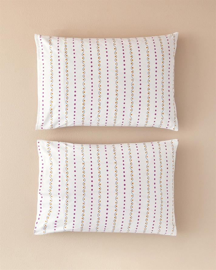 Set 2 fete de perna, Folk Blossom, bumbac, 50x70 cm, fuchsia