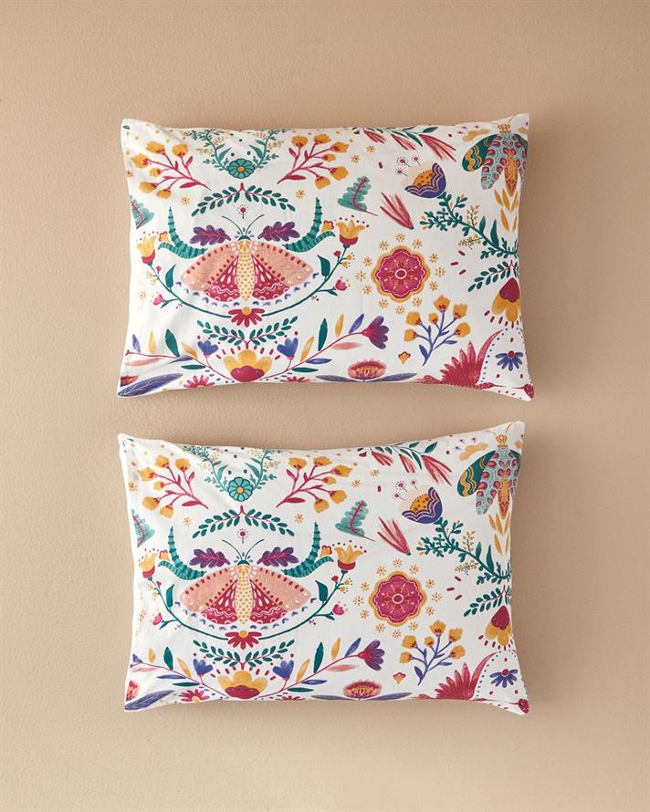 Set 2 fete de perna, Folk Dream, bumbac, 50x70 cm, roz