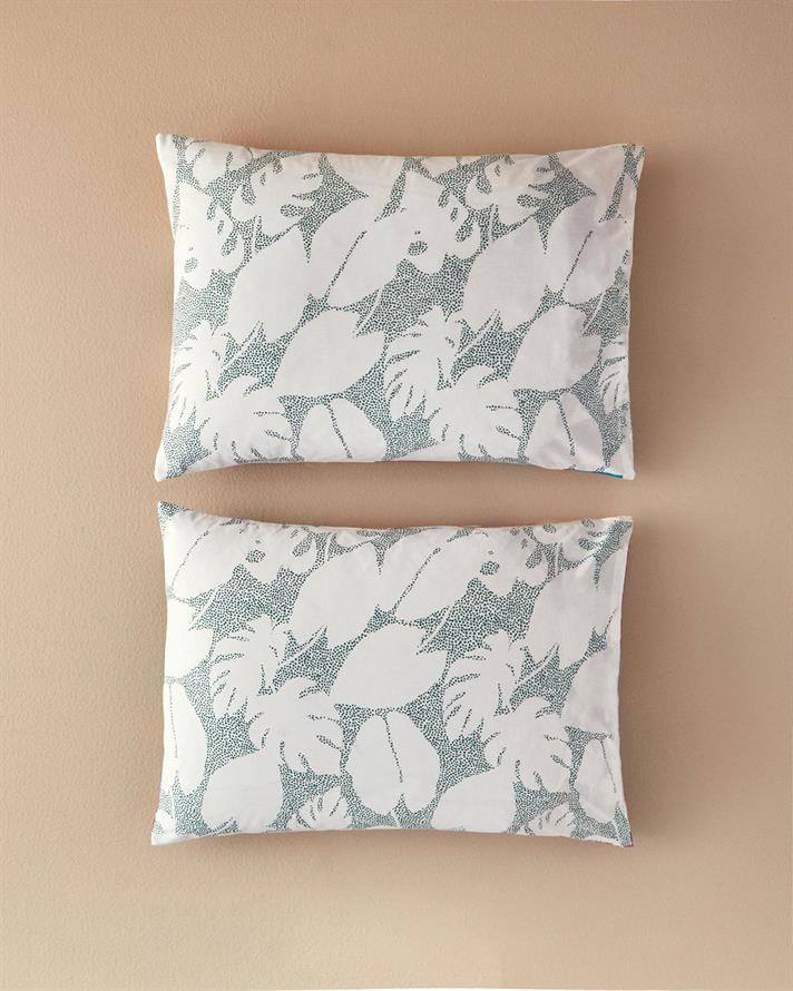 Set 2 fete de perna, Leaf Jungle, bumbac, 50x70 cm, fuchsia