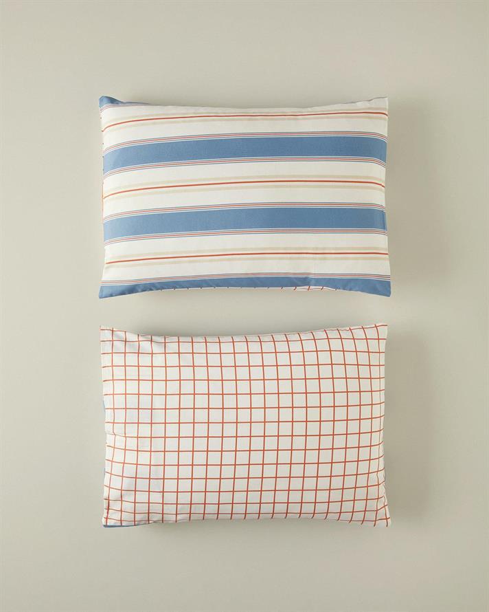 Set 2 fete de perna, Natural Lines, bumbac-poliester, 50x70 cm, bleu