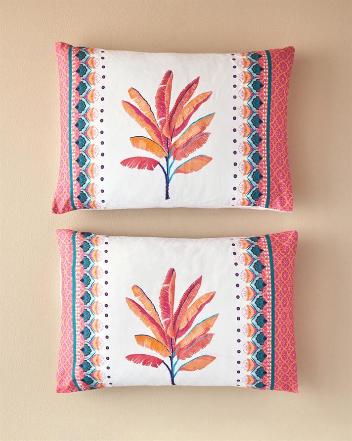 Set 2 fete de perna, Palmy Patch, bumbac-viscoza, 50x70 cm, portocaliu-bej