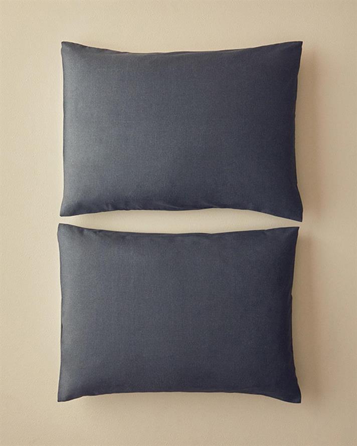 Set 2 fete de perna, Textured Plain, bumbac-poliester, 50x70 cm, antracit