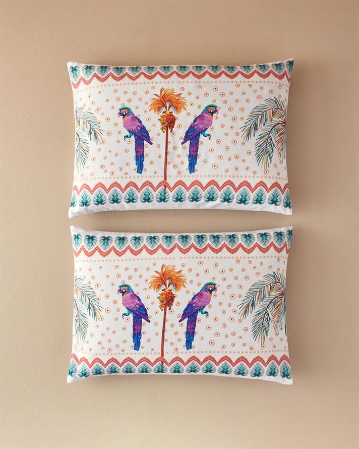 Set 2 fete de perna, Tropic Sunset, bumbac-viscoza, 50x70 cm, verde