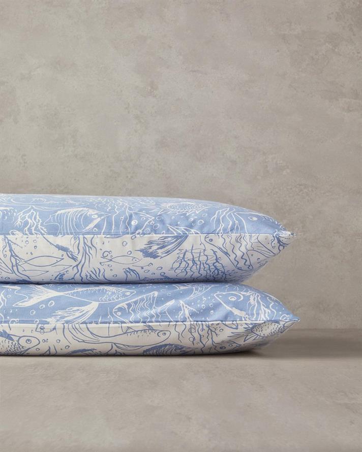 Set 2 fete de perna, Underwater Wonders, bumbac, 50x70 cm, albastru