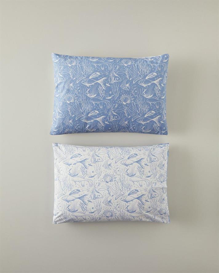 Set 2 fete de perna, Underwater Wonders, bumbac, 50x70 cm, albastru