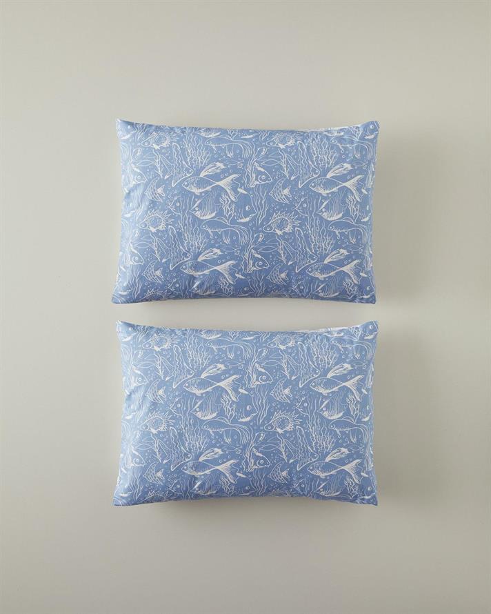 Set 2 fete de perna, Underwater Wonders, bumbac, 50x70 cm, albastru