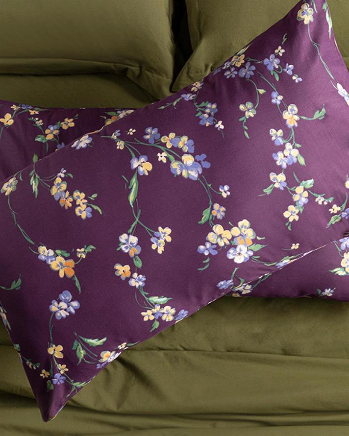 Set 2 fete de perna, Wild Pansies, bumbac, 50x90 cm, mov