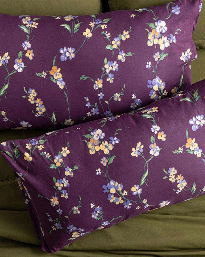 Set 2 fete de perna, Wild Pansies, bumbac, 50x90 cm, mov