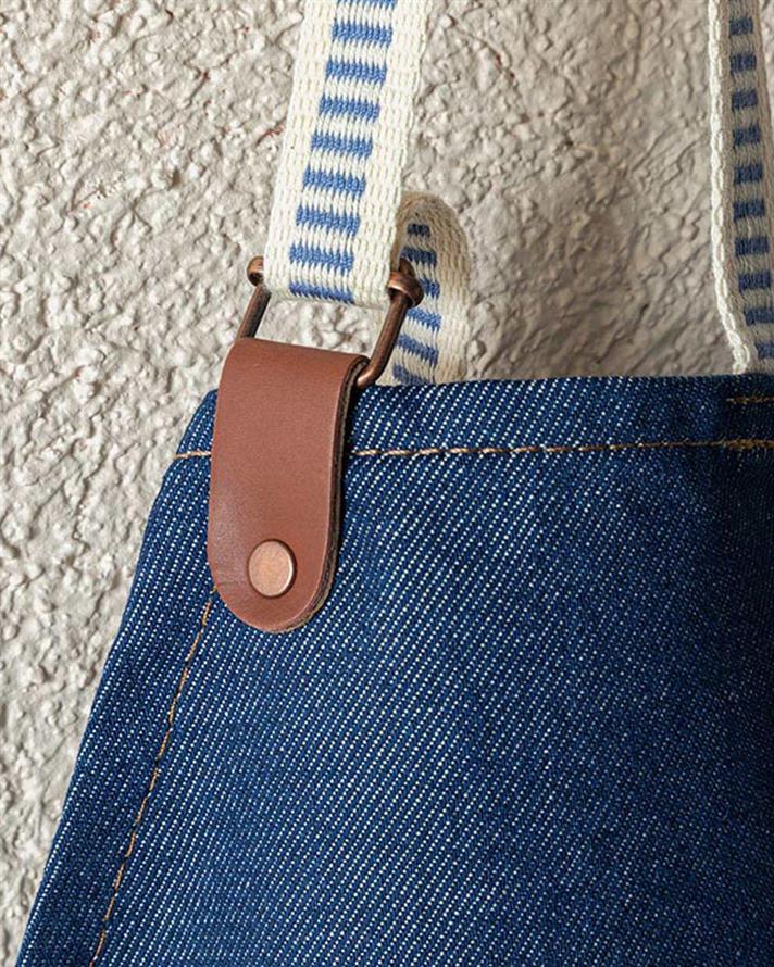 Mom&Kid Cotton 2 Set Kitchen Apron 56x76 cm+43x53 cm Blue