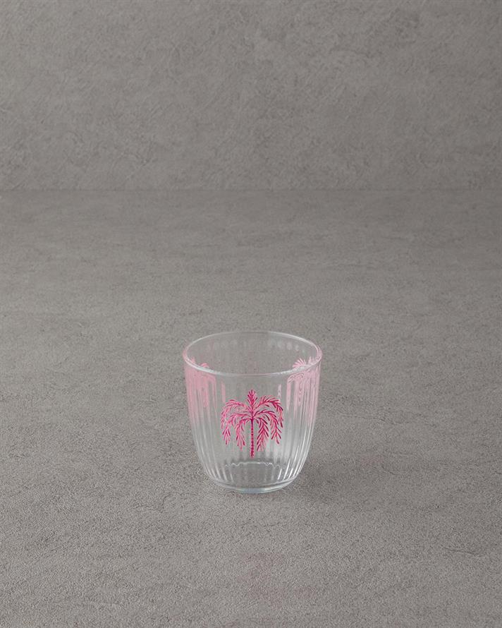 Set 2 pahare pentru apa/ sucuri, Carnival Tree, sticla, 290 ml, roz