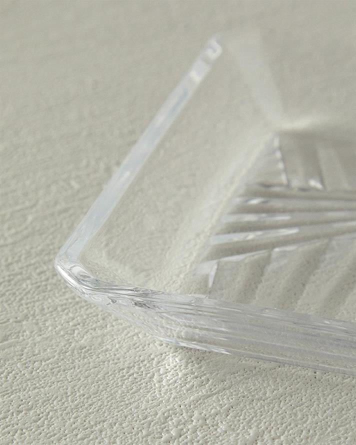 Set 2 platouri, Paşabehçe-Madlen, sticlă, 21x12 cm, transparent