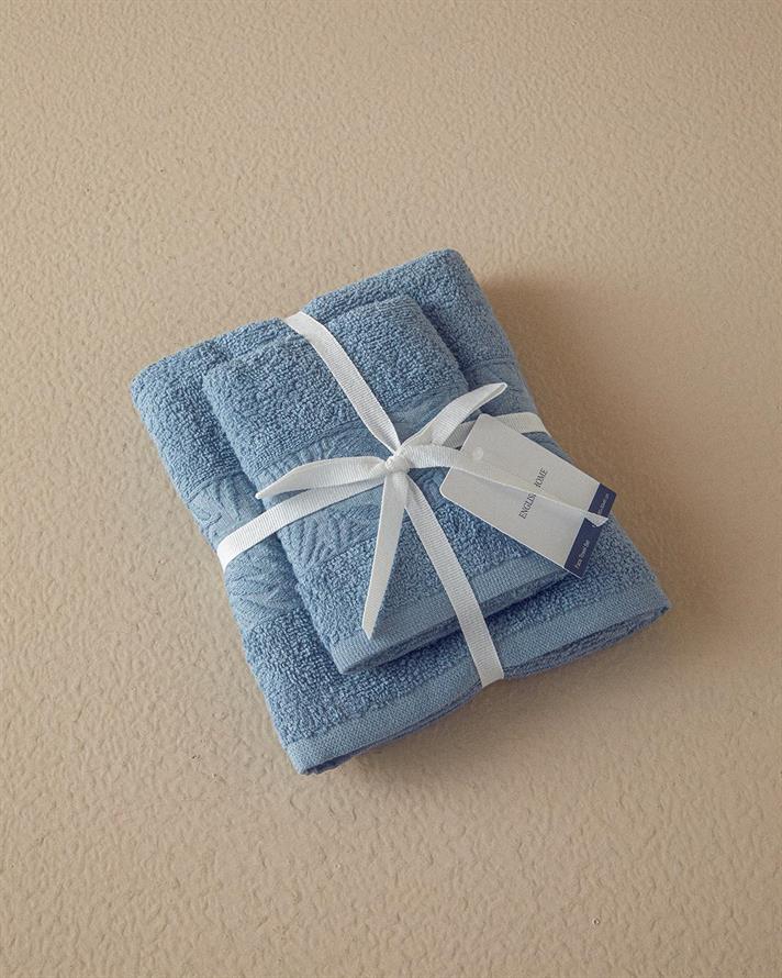 Set 2 prosoape, Branch, bumbac, 50x80+30x45 cm, albastru