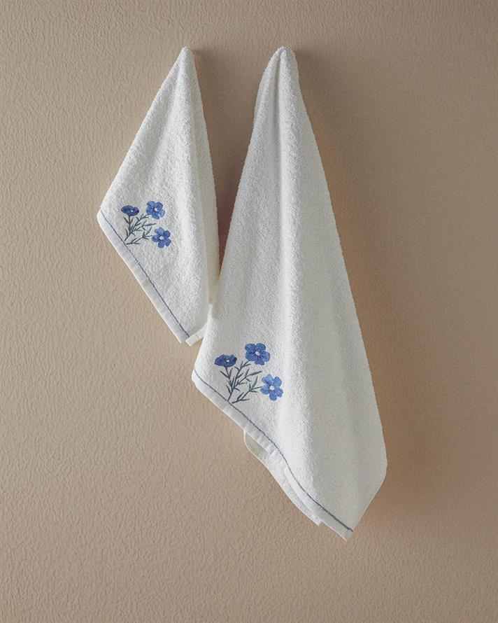 Set 2 prosoape, Creeper, bumbac, 50x80+30x45 cm, ecru