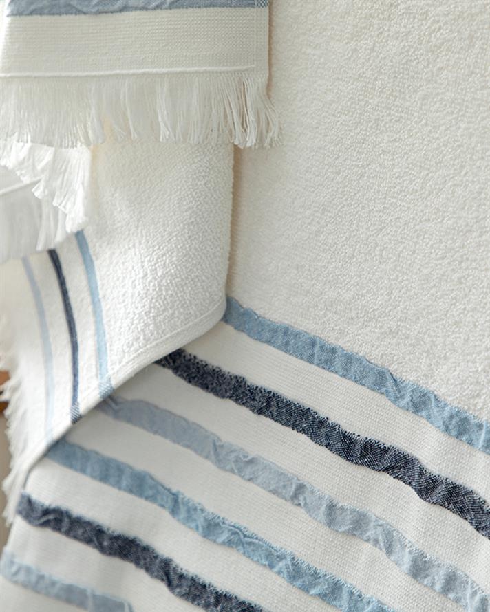 Set 2 prosoape de baie, New Retro, bumbac, 50x85cm + 70x150cm, bleu