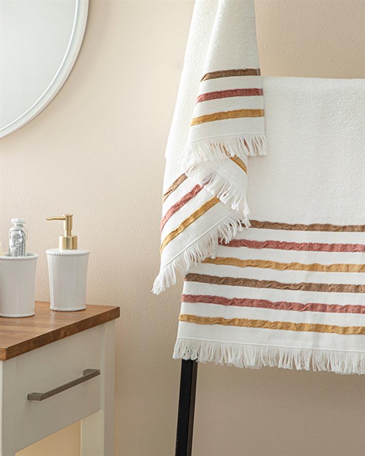 Set 2 prosoape de baie, New Retro, bumbac, 50x85cm + 70x150cm, cărămiziu