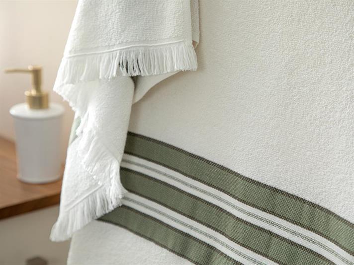 Set 2 prosoape de baie, New Retro, bumbac, 50x85cm + 70x150cm, verde