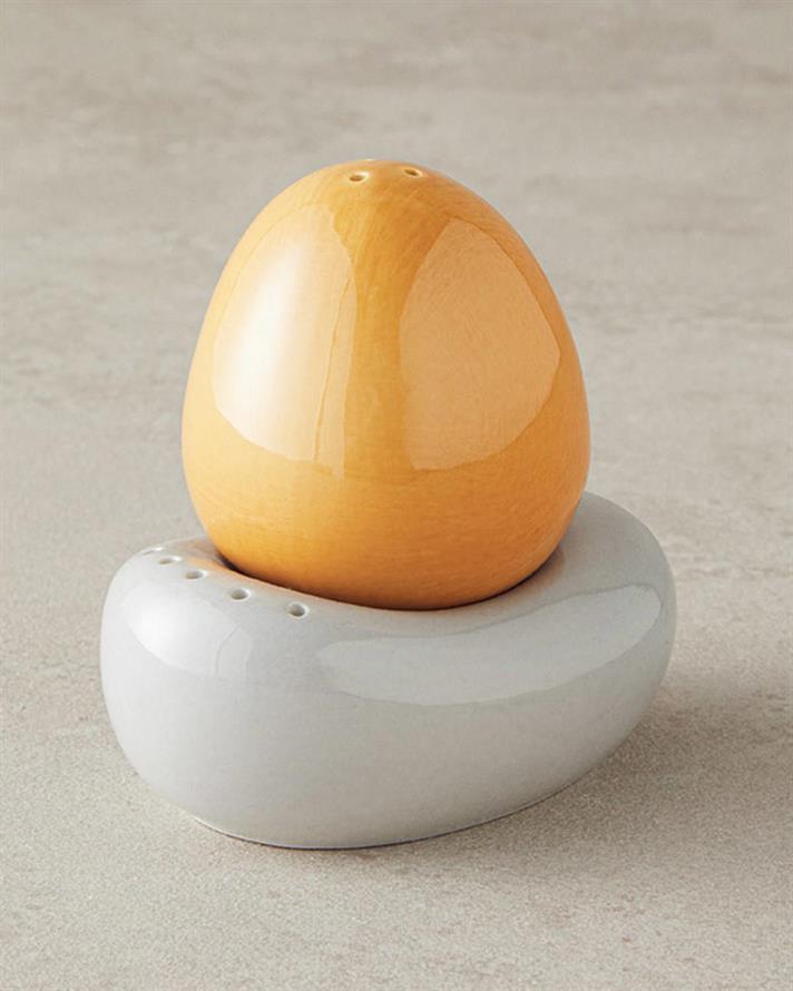 Boho New Bone China 2 Set Salt And Pepper Shak 10 cm Gray-Yellow