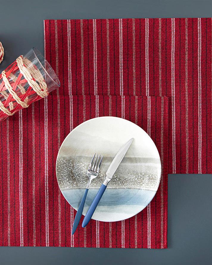 Art pop Polyestere 2 Set Place Mat 30x45 cm Red