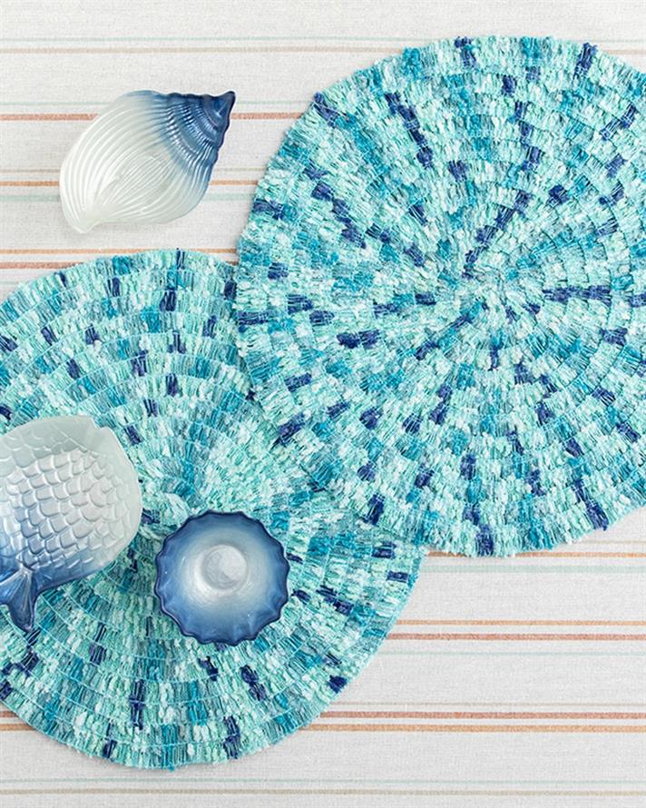 Set 2 suporturi farfurie, Blath, polietilenă, 38 cm, bleu