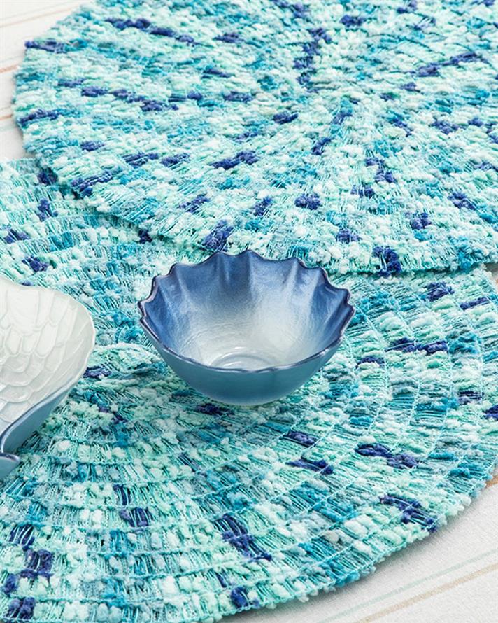 Set 2 suporturi farfurie, Blath, polietilenă, 38 cm, bleu