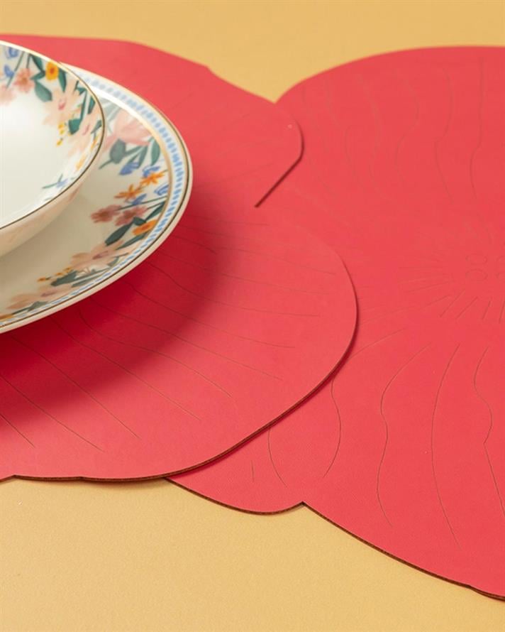 Blossom Faux Leather 2 Set Place Mat 40 cm Pink