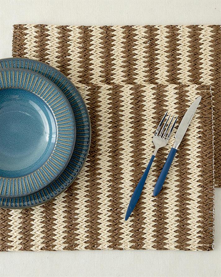 Braiding Paper 2 Set Place Mat 30x47 cm Brown