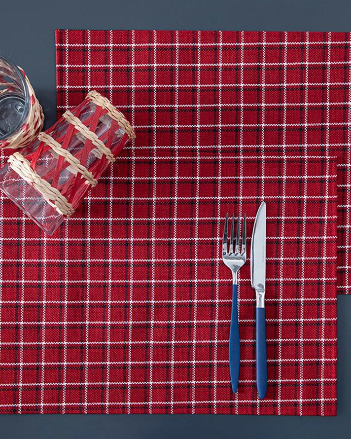 Claudia Polyestere 2 Set Place Mat 30x45 cm Red