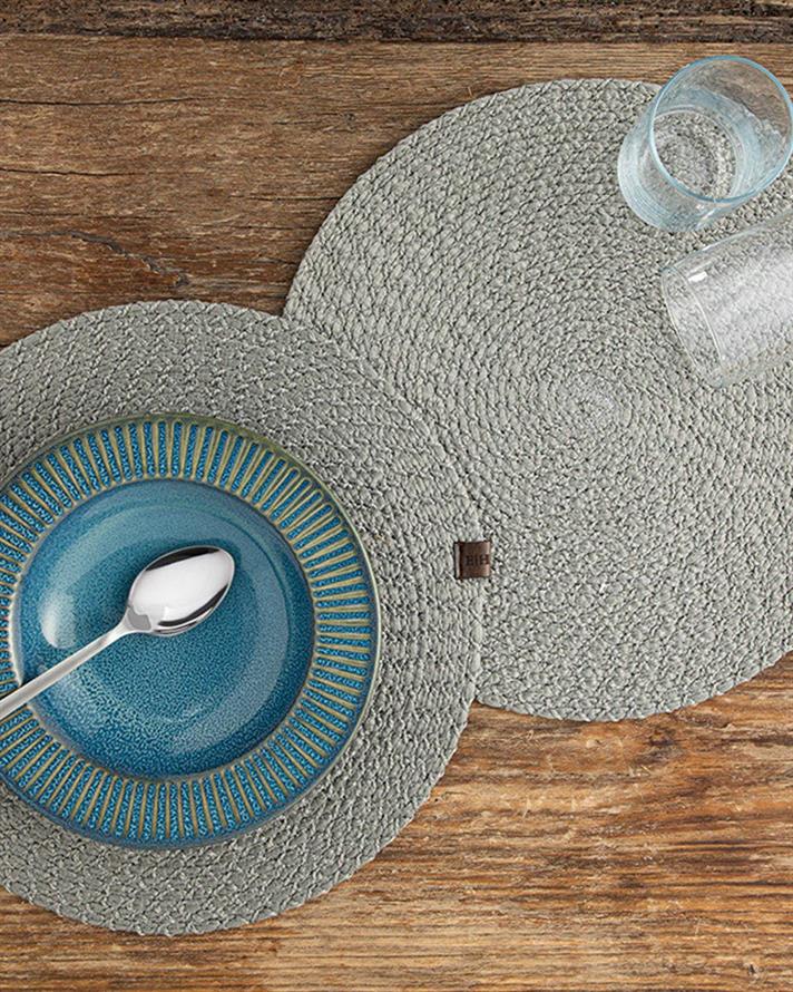 Dalia Jute 2 Set Place Mat 35 cm Gray