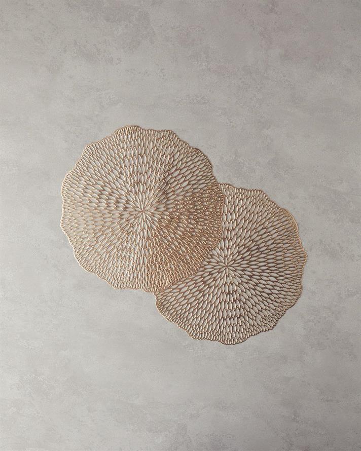 Pvc 2 pcs Place Mat 38 cm Gold