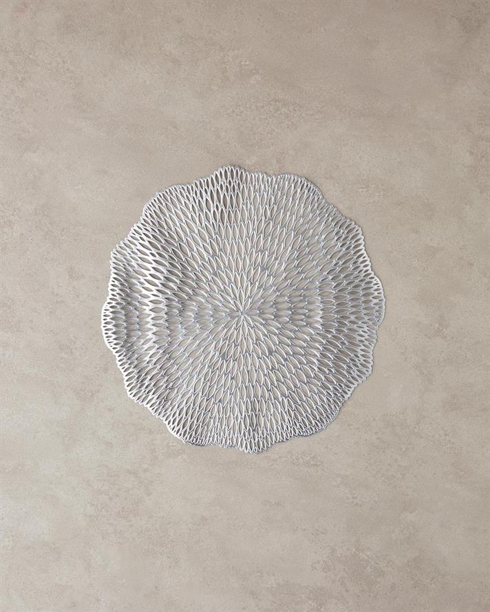 Pvc 2 pcs Place Mat 38 cm Silver.