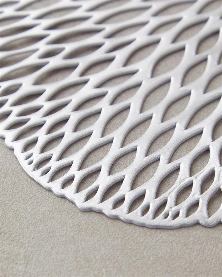 Pvc 2 pcs Place Mat 38 cm Silver.