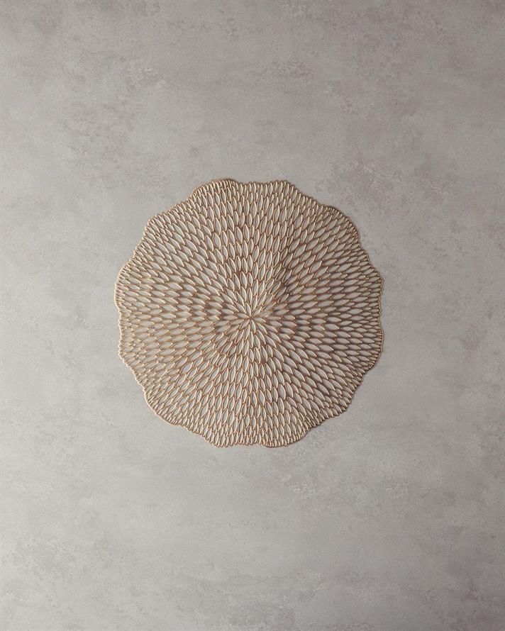 Pvc 2 pcs Place Mat 38 cm Gold