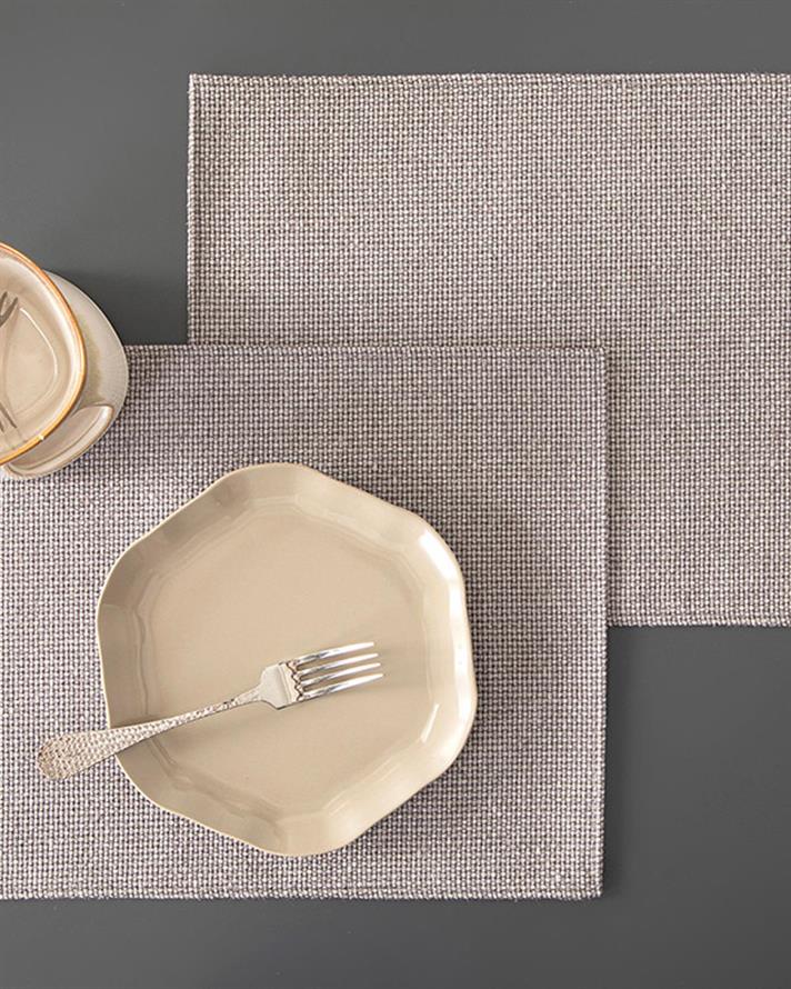 Kiara Polyestere 2 Set Place Mat 30x45 cm Gray