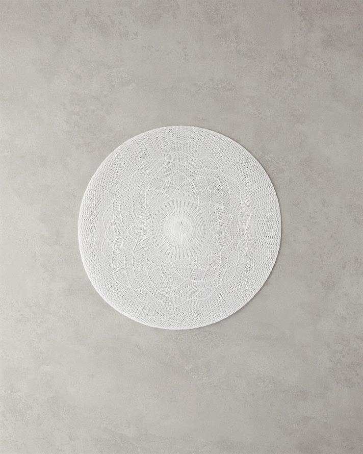 Leron Polyester 2 pcs Place Mat 38 cm White