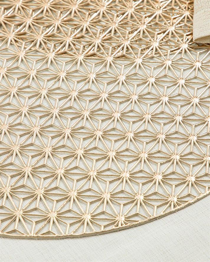 Loya PVC 2 Set Place Mat 38 cm Gold