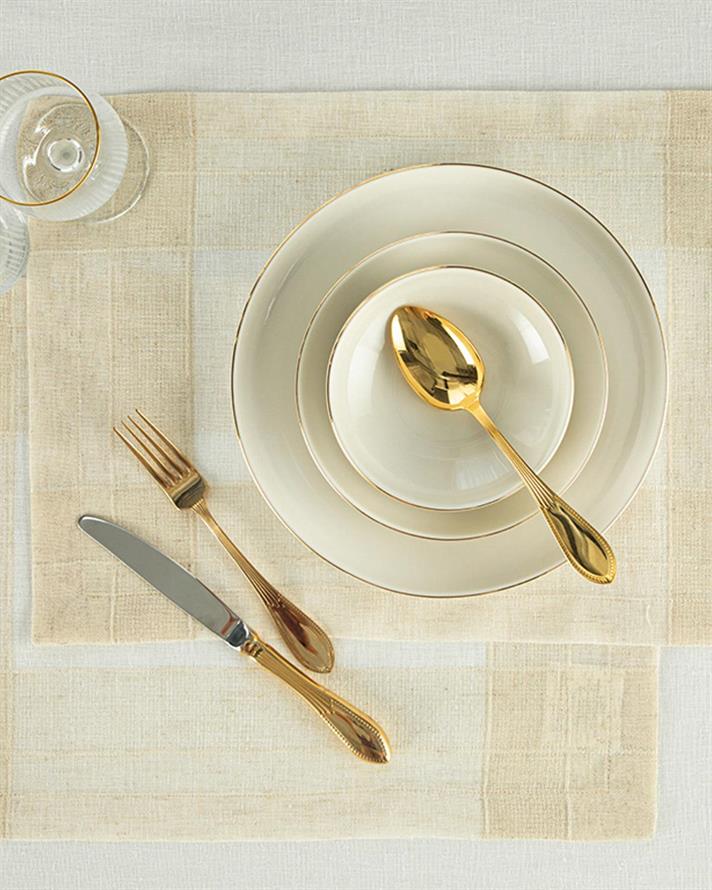 Luxe Linen Look Polyestere 2 Set Place Mat 35x50 cm Beige