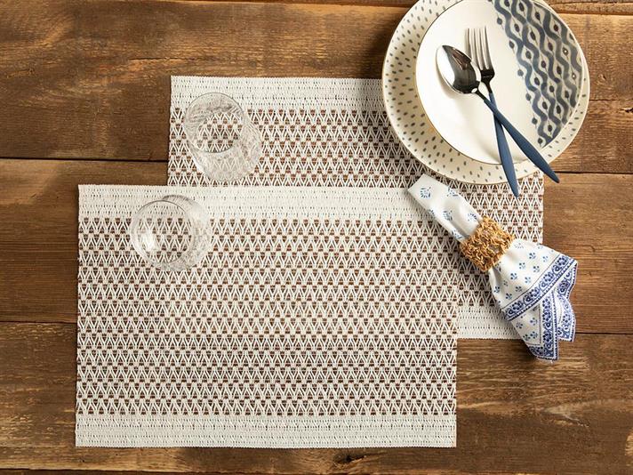 Modish Polyestere 2 Set Place Mat 30x45 cm Brown