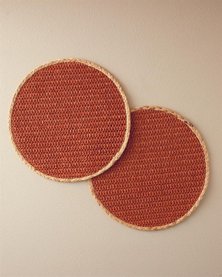 Set 2 suporturi farfurie, Monolo, hârtie, 38 cm, terracotta