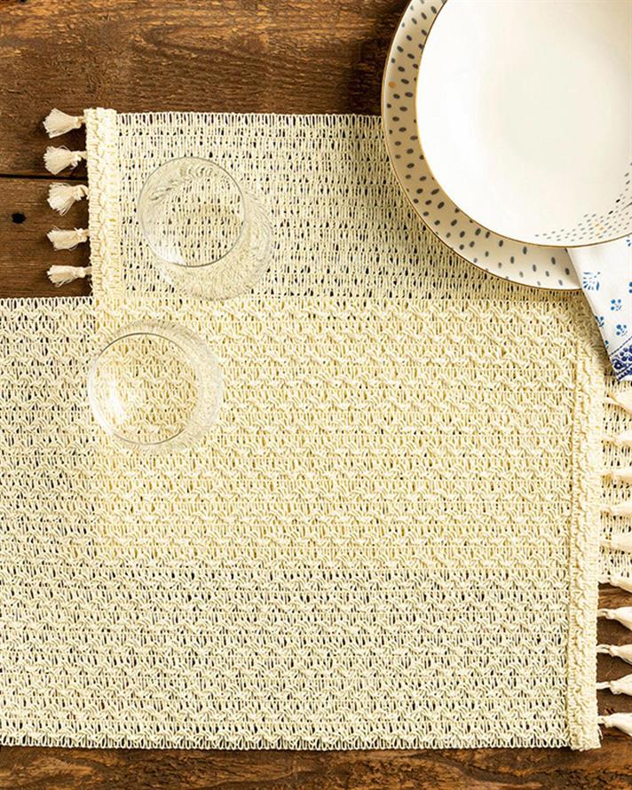 Nature Paper 2 Set Place Mat 30x45 cm Cream