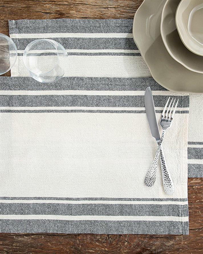 Nola Cotton 2 Set Place Mat 30x45 cm Anthracite