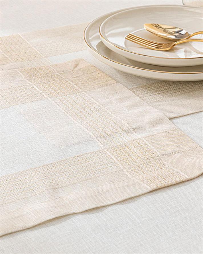 Shiny Linen Polyestere 2 Set Place Mat 35x50 cm Gold