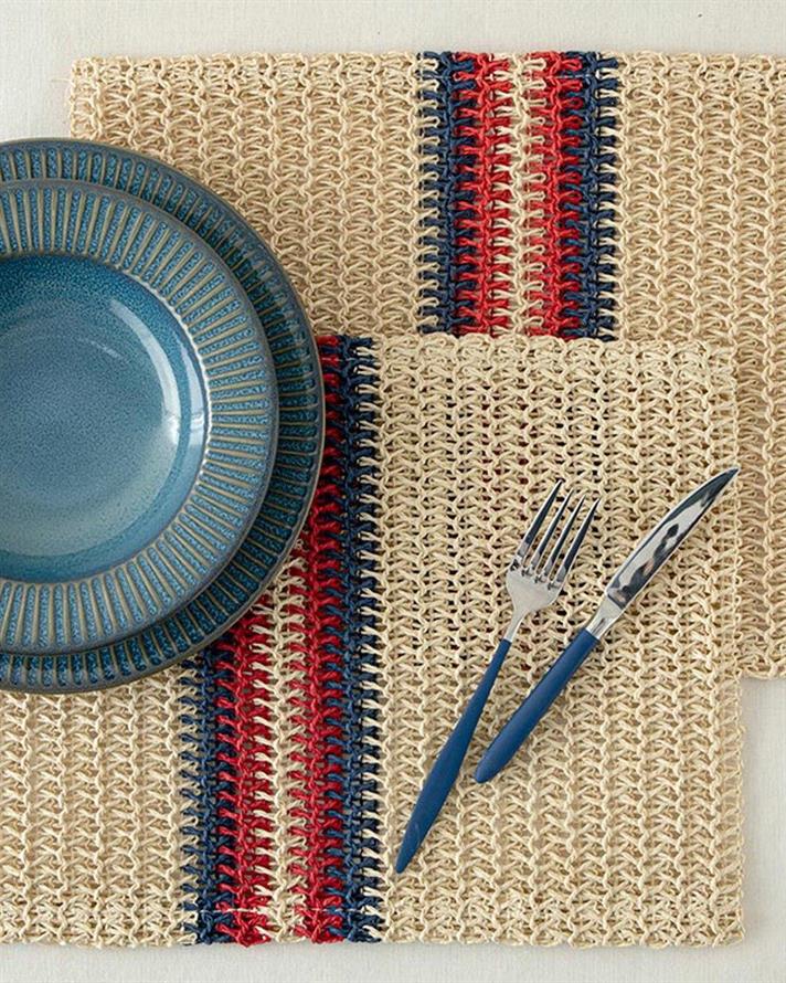 Softy Braid Paper 2 Set Place Mat 30x47 cm Red