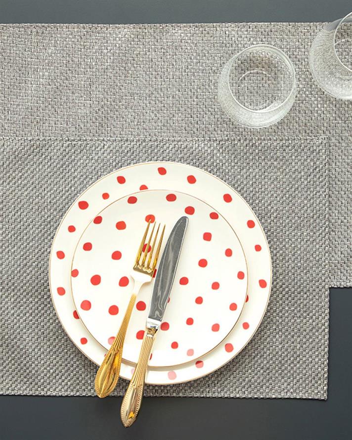 Thallo Polyestere 2 Set Place Mat 30x45 cm Beige