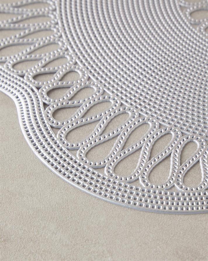 Pvc 2 pcs Place Mat 38 cm Silver.