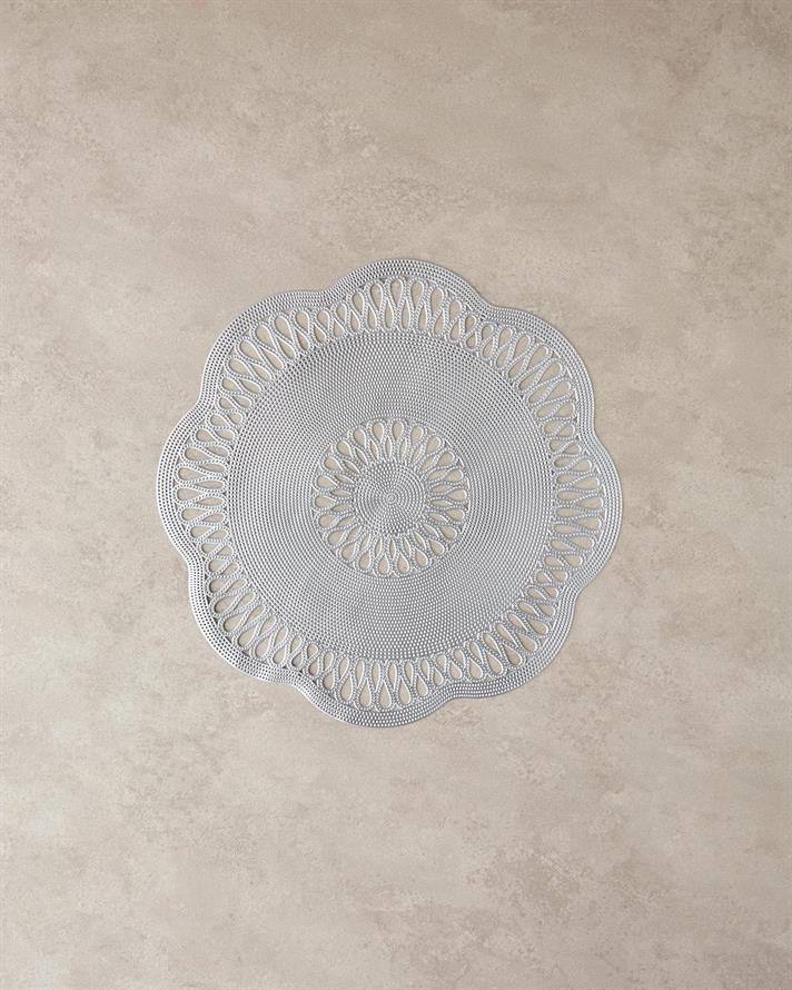Pvc 2 pcs Place Mat 38 cm Silver.
